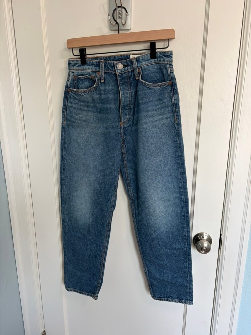 NWT rag & bone Alissa High-Rise Barrel Leg Jean Clover Sz 25 $255 Retail